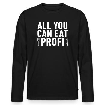 Couteau et fourchette professionnels à volonté - T-shirt manches longues Premium bio Homme - noir - Devant - Nico (187cm)