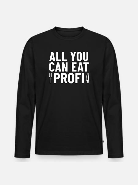 Couteau et fourchette professionnels à volonté - T-shirt manches longues Premium bio Homme - noir