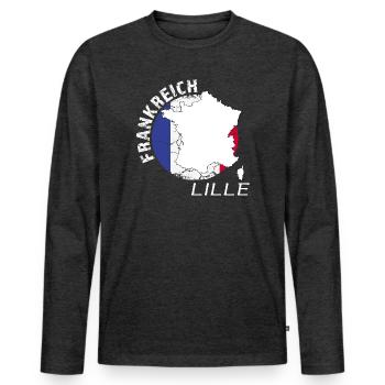 Lille - Männer Premium Bio Langarmshirt - Anthrazit meliert - Vorne - Nico (187cm)