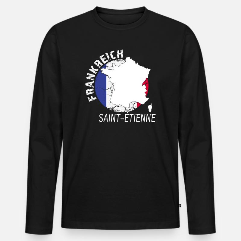 Saint-Etienne - Männer Premium Bio Langarmshirt - Schwarz
