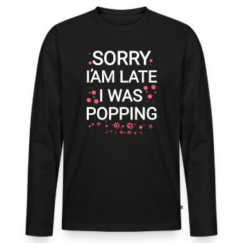 Tut mir leid  - Männer Premium Bio Langarmshirt - Schwarz - Vorne - Nico (187cm)