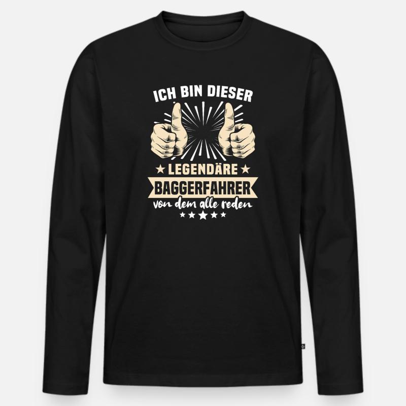 Baggerfahrer Legendärer Baggerfahrer - Männer Premium Bio Langarmshirt - Schwarz