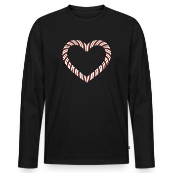 Cœur de canne d’orge - T-shirt manches longues Premium bio Homme - noir - Devant - Nico (187cm)