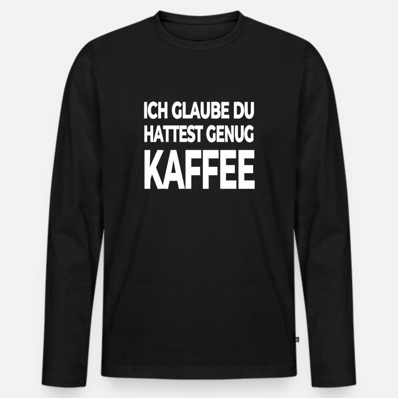 Kaffee - Männer Premium Bio Langarmshirt - Schwarz