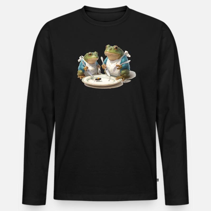 Frog Dinner: Fly on a Plate - Men's Premium Organic Long Sleeve Shirt - black