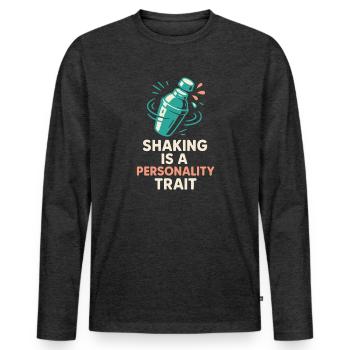 Shaker Stuck Beginner Mixologist - Men's Premium Organic Long Sleeve Shirt - heather anthracite - Front - Nico (187cm)