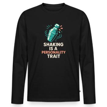Shaker Stuck Beginner Mixologist - Men's Premium Organic Long Sleeve Shirt - black - Front - Nico (187cm)