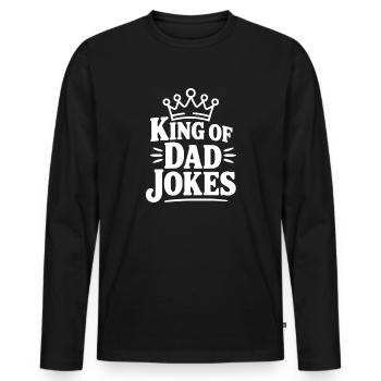 Roi des blagues de papa - T-shirt manches longues Premium bio Homme - noir - Devant - Nico (187cm)