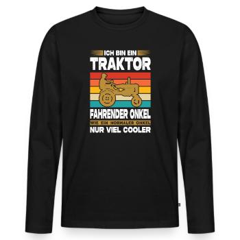 Landwirt Geschenke Landwirtschaft Traktor Bauer - Männer Premium Bio Langarmshirt - Schwarz - Vorne - Nico (187cm)