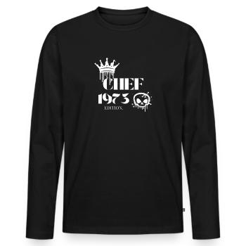 Édition Chef 1973 52 Anniversaire Diction - T-shirt manches longues Premium bio Homme - noir - Devant - Nico (187cm)
