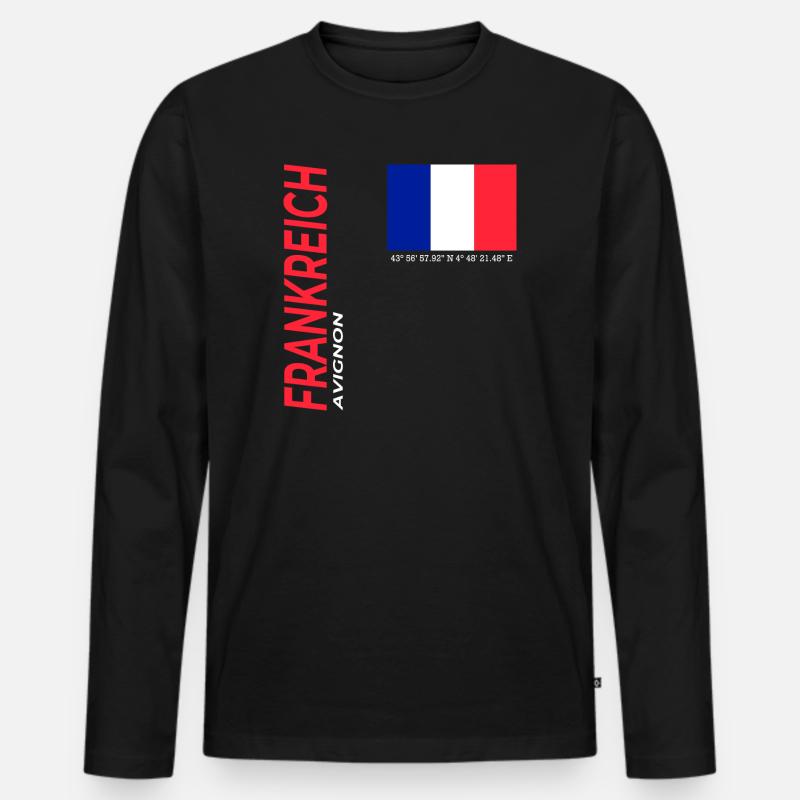 Avignon - Männer Premium Bio Langarmshirt - Schwarz