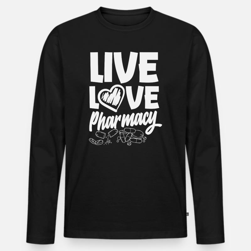 Apotheker Pharmazeutisch-technischer - Männer Premium Bio Langarmshirt - Schwarz