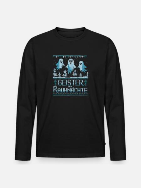  Geister Der Rauhnächte Winterlicher Geisterspaß - Männer Premium Bio Langarmshirt - Schwarz