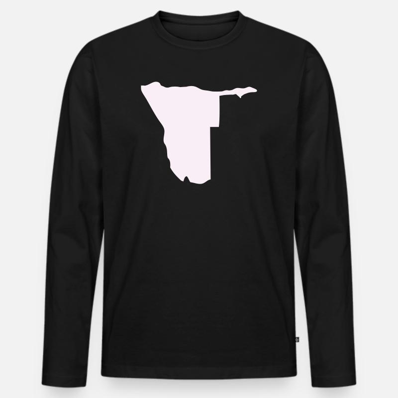 Nambia Silhouette - Männer Premium Bio Langarmshirt - Schwarz