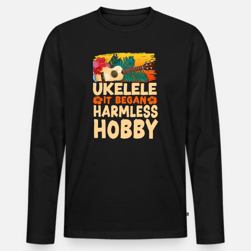 Hawaiian Ukulele Uke Ukulele It - Männer Premium Bio Langarmshirt - Schwarz