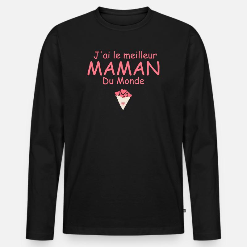 Beste Mutter der Welt - Männer Premium Bio Langarmshirt - Schwarz