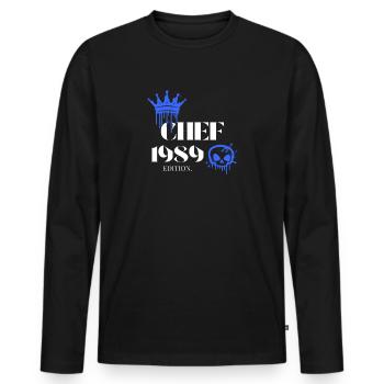 Édition Chef 1989 36 anniversaire Déclaration - T-shirt manches longues Premium bio Homme - noir - Devant - Nico (187cm)