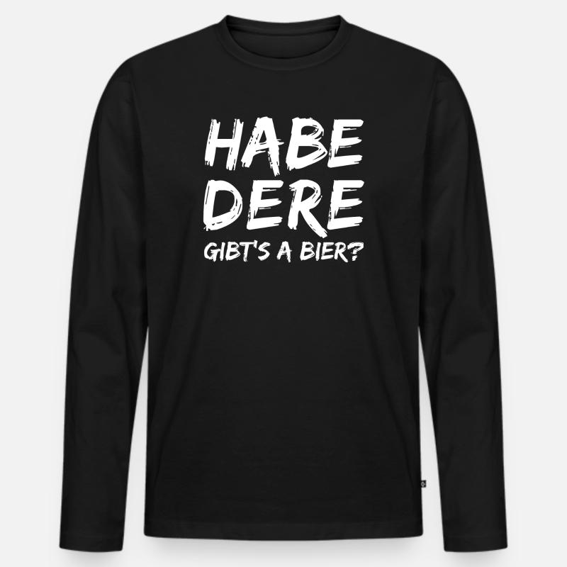 Habe Dere – Gibt's a Bier?  - Männer Premium Bio Langarmshirt - Schwarz