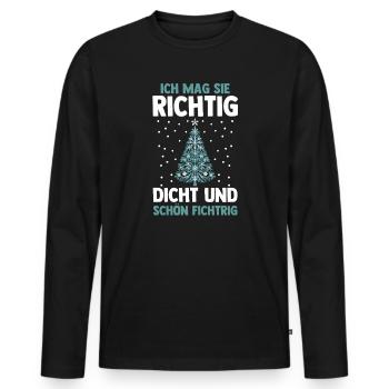 Weihnachtsmann Fichten Weihnachtsbaum Weihnachten - Männer Premium Bio Langarmshirt - Schwarz - Vorne - Nico (187cm)