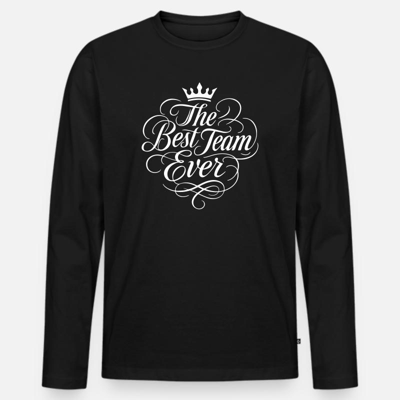 Das Beste Team Ever - Männer Premium Bio Langarmshirt - Schwarz