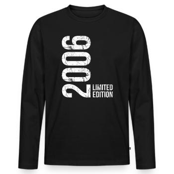 20th Birthday Man Woman 20 Years 2006 Decoration Funny - Men's Premium Organic Long Sleeve Shirt - black - Front - Nico (187cm)
