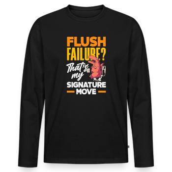 Toilet Clogging Master Funny - Men's Premium Organic Long Sleeve Shirt - black - Front - Nico (187cm)