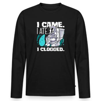 Toilet Clogging Master Funny - Men's Premium Organic Long Sleeve Shirt - black - Front - Nico (187cm)