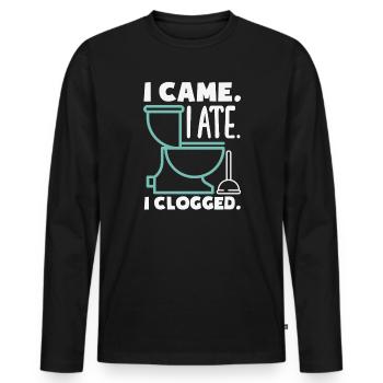 Toilet Clogging Master Funny - Men's Premium Organic Long Sleeve Shirt - black - Front - Nico (187cm)