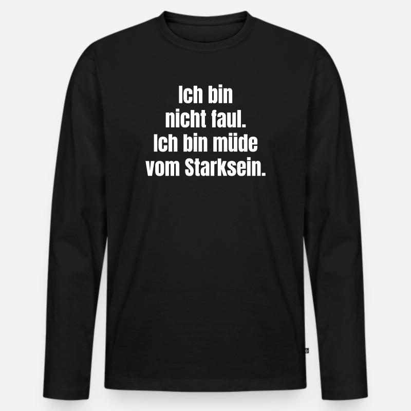 Ich bin müde vom Sternsein - Männer Premium Bio Langarmshirt - Schwarz