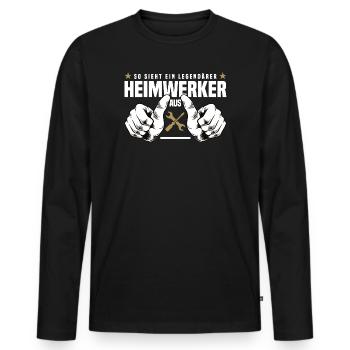 Heimwerker - Männer Premium Bio Langarmshirt - Schwarz - Vorne - Nico (187cm)