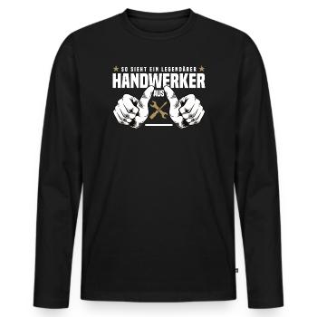 Artisan - T-shirt manches longues Premium bio Homme - noir - Devant - Nico (187cm)