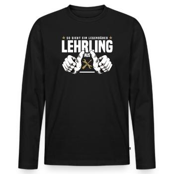Apprenti - T-shirt manches longues Premium bio Homme - noir - Devant - Nico (187cm)