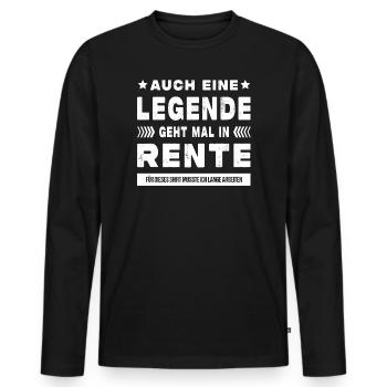 Rentner Ruhestand Geschenkidee - Männer Premium Bio Langarmshirt - Schwarz - Vorne - Nico (187cm)