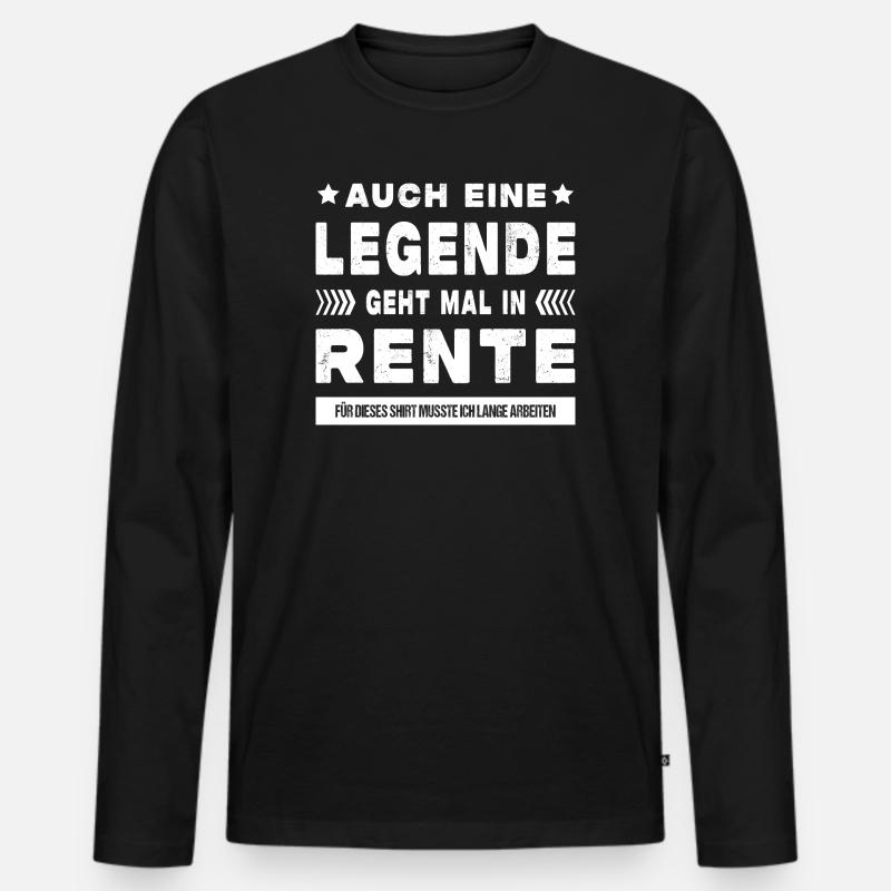 Rentner Ruhestand Geschenkidee - Männer Premium Bio Langarmshirt - Schwarz