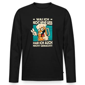 Funny Sayings Fun Outfits Irony Sarcasm - Men's Premium Organic Long Sleeve Shirt - black - Front - Nico (187cm)