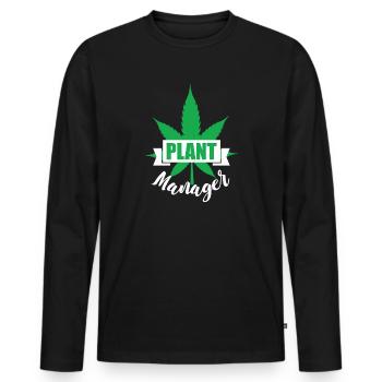 Gestionnaire de plantes, Jardinage drôle, Nature Leaf Team, Art - T-shirt manches longues Premium bio Homme - noir - Devant - Nico (187cm)