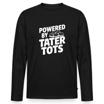 Powered by Tater Tots - Men's Premium Organic Long Sleeve Shirt - black - Front - Nico (187cm)