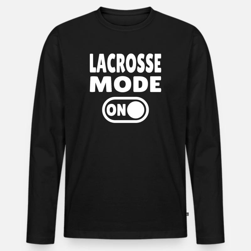 Lacrosse Mode ON - Männer Premium Bio Langarmshirt - Schwarz