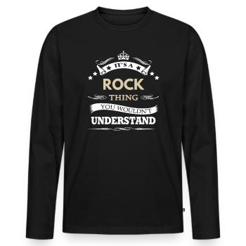 C’est une chose rock – citation de la fierté musicale - T-shirt manches longues Premium bio Homme - noir - Devant - Nico (187cm)