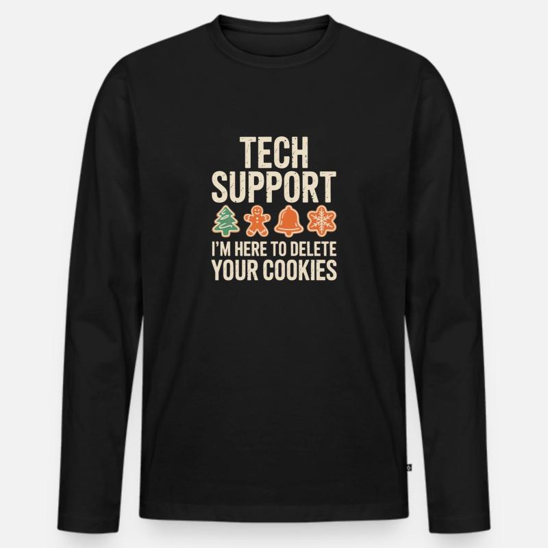 Löschung von technischen Support-Cookies - Männer Premium Bio Langarmshirt - Schwarz