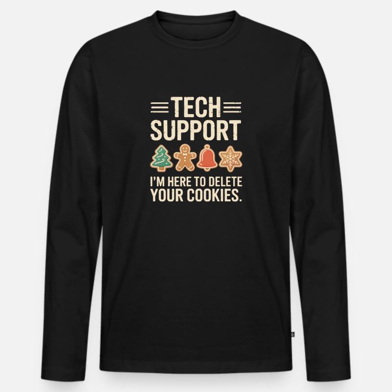 Tech Support Cookies: Debugging Yuletide - Men's Premium Organic Long Sleeve Shirt - black