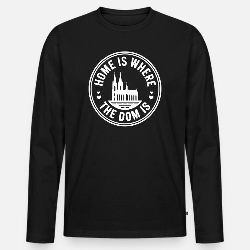 Köln Home Is Where The Dom Is Kölner Karneval Köln - Männer Premium Bio Langarmshirt - Schwarz