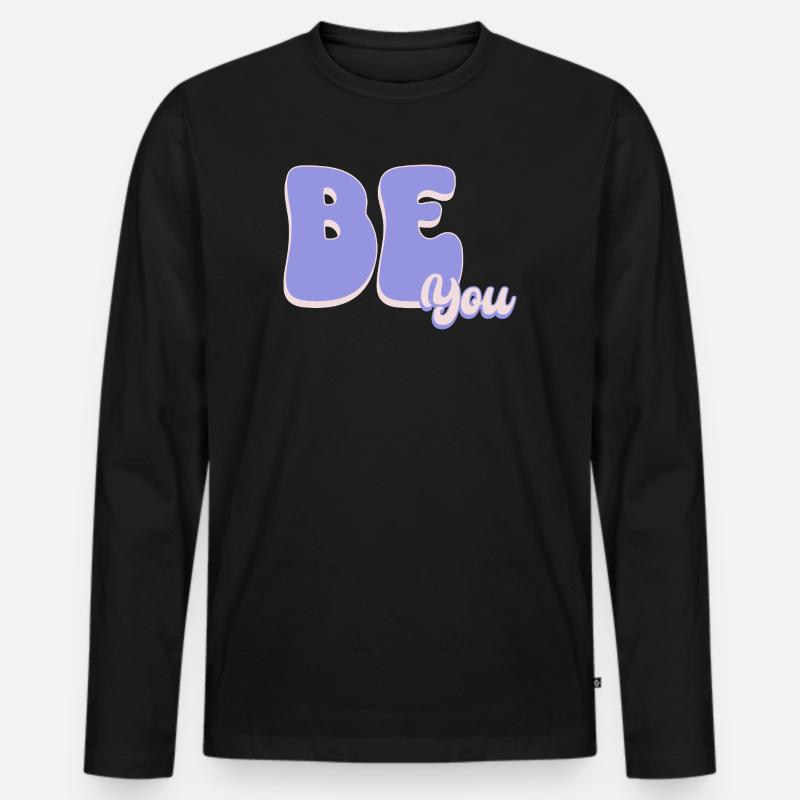 Sei einfach DU - Männer Premium Bio Langarmshirt - Schwarz