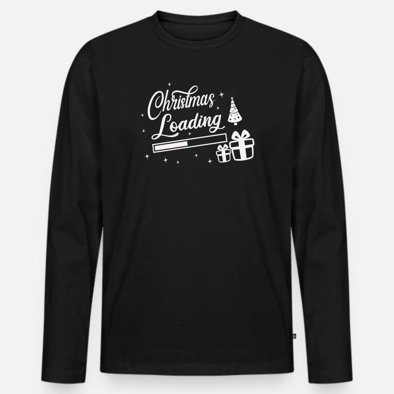 Christmas Loading - Männer Premium Bio Langarmshirt - Schwarz
