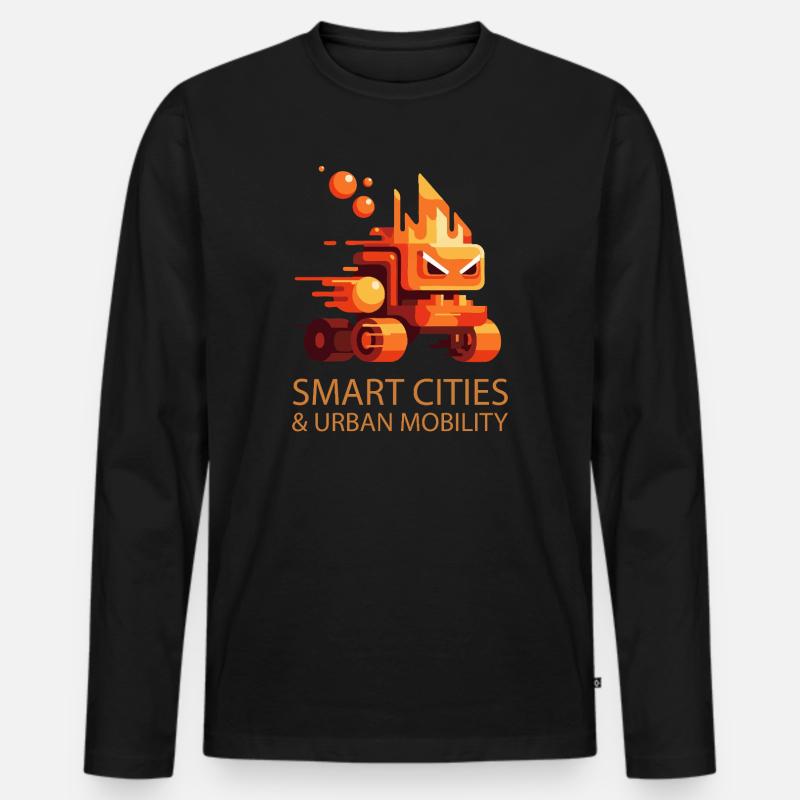 Smart Cities Urban Mobility - Männer Premium Bio Langarmshirt - Schwarz