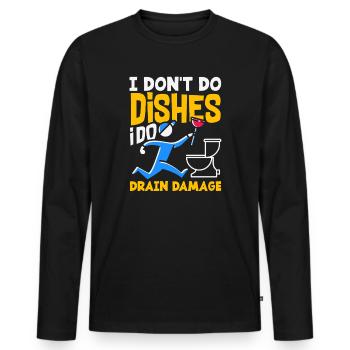 Toilet Clogging Master Funny - Men's Premium Organic Long Sleeve Shirt - black - Front - Nico (187cm)