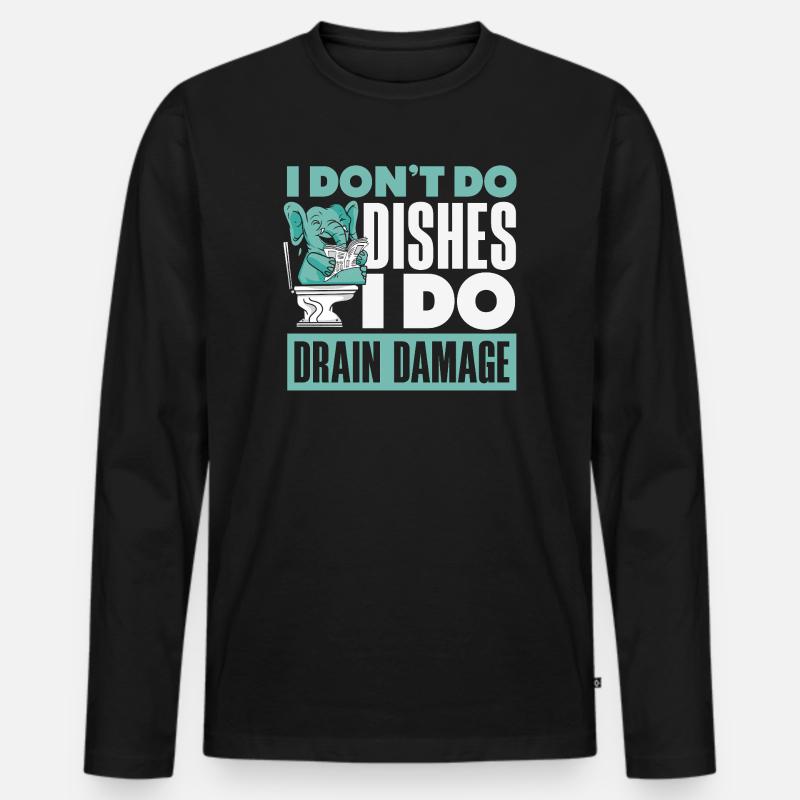 Toilettenverstopfungsmeister Lustiges - Männer Premium Bio Langarmshirt - Schwarz
