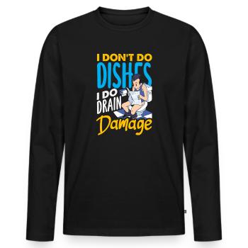Toilet Clogging Master Funny - Men's Premium Organic Long Sleeve Shirt - black - Front - Nico (187cm)