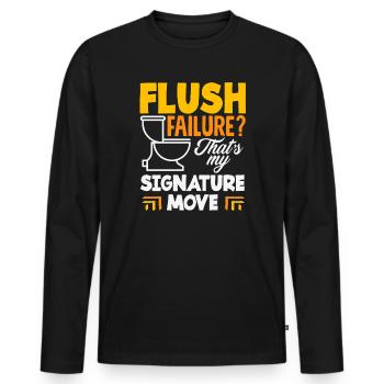 Toilet Clogging Master Funny - Men's Premium Organic Long Sleeve Shirt - black - Front - Nico (187cm)