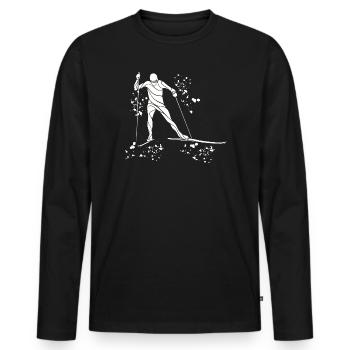 Ski de fond Ski de fond - T-shirt manches longues Premium bio Homme - noir - Devant - Nico (187cm)